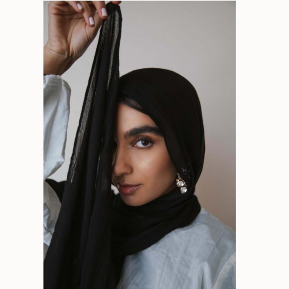Vela Scarves Modal Timeless Hijab, Women's Size Standard 28" x 73" - Black - Picture 1 of 6
